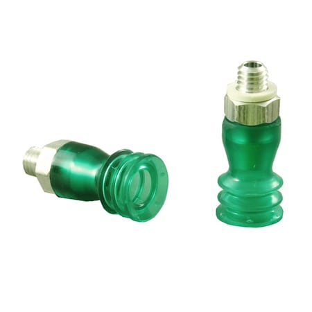 Fipa Bellows vacuum cup diam. 11 mm, Monoflex  green 50 Degrees, fitting M5-male 20.011.200.22